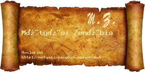 Mátyási Zenóbia névjegykártya